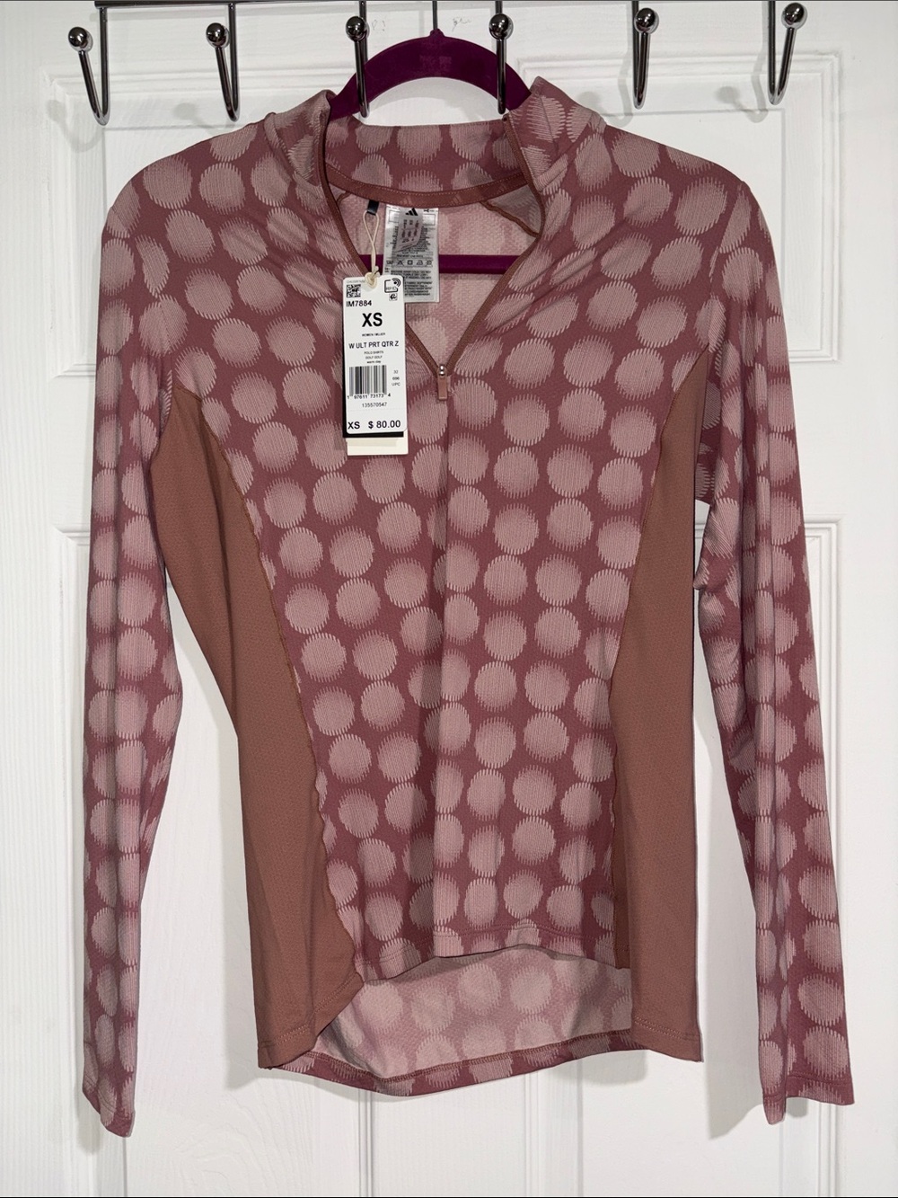 adidas Women's Long Sleeve Zip Pullover in Dusty Rose and Blush